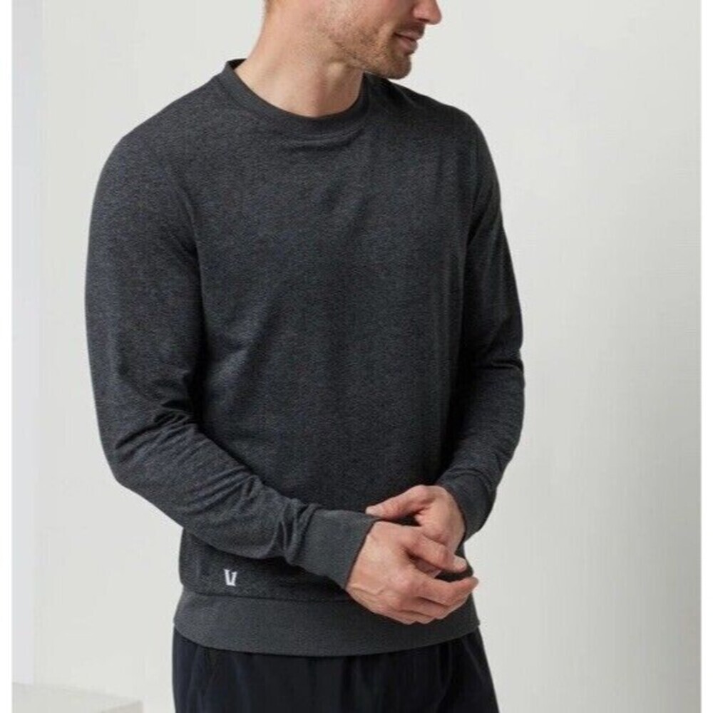 Vuori Sweatshirt Men Small Dark Gray Ponto Performance Pullover Crew Dreamknit